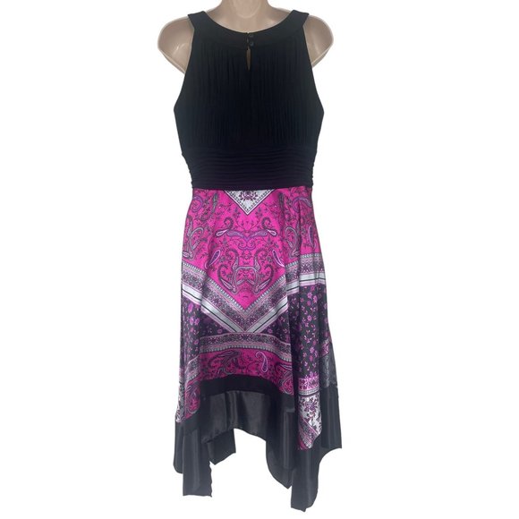 Size 12 GORGEOUS KEYHOLE HANDKERCHIEF HEM DRESS Spring Summer Wedding Party - Picture 4 of 5